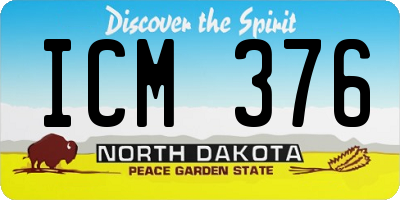 ND license plate ICM376