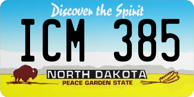 ND license plate ICM385