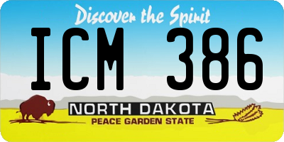ND license plate ICM386