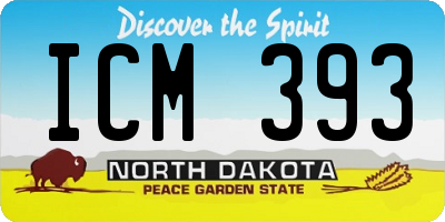 ND license plate ICM393