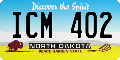 ND license plate ICM402