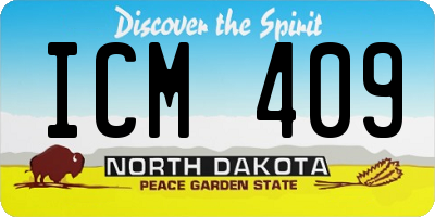 ND license plate ICM409