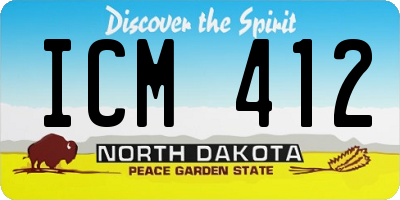 ND license plate ICM412