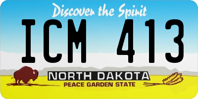 ND license plate ICM413