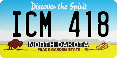 ND license plate ICM418