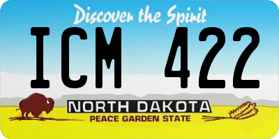 ND license plate ICM422