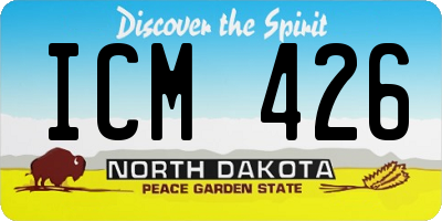 ND license plate ICM426