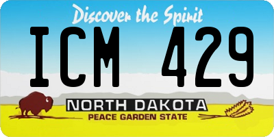 ND license plate ICM429