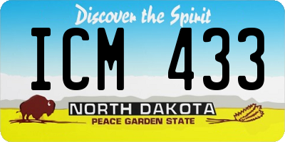 ND license plate ICM433