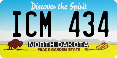 ND license plate ICM434