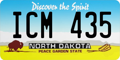ND license plate ICM435