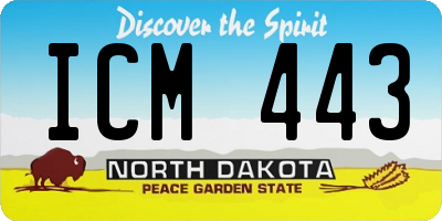 ND license plate ICM443