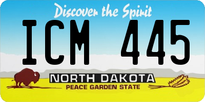 ND license plate ICM445
