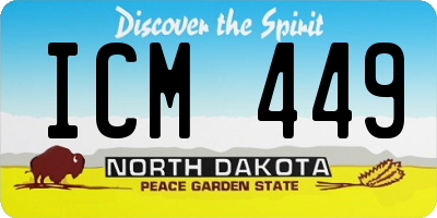 ND license plate ICM449