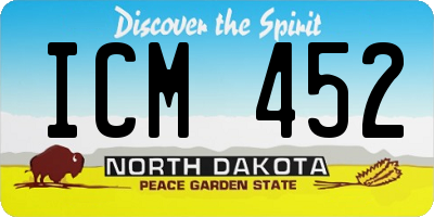 ND license plate ICM452