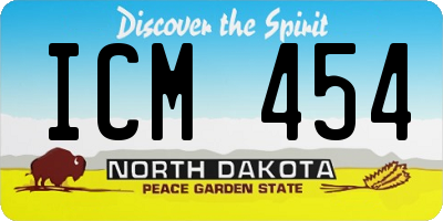 ND license plate ICM454