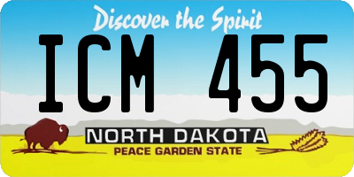 ND license plate ICM455