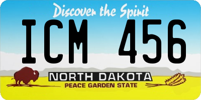 ND license plate ICM456
