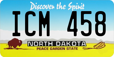 ND license plate ICM458