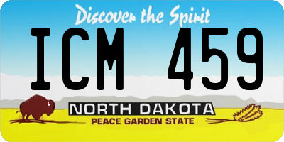 ND license plate ICM459