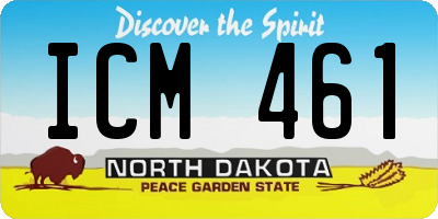 ND license plate ICM461