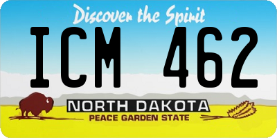 ND license plate ICM462