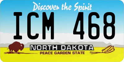 ND license plate ICM468
