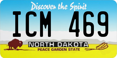 ND license plate ICM469