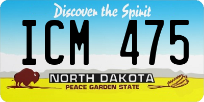 ND license plate ICM475