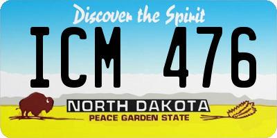 ND license plate ICM476