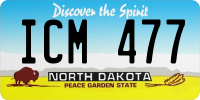 ND license plate ICM477