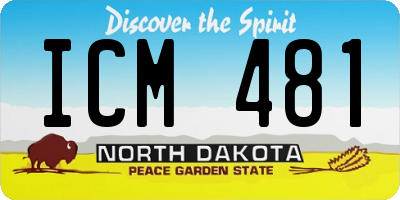 ND license plate ICM481