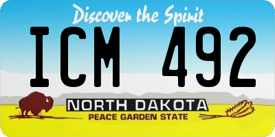 ND license plate ICM492