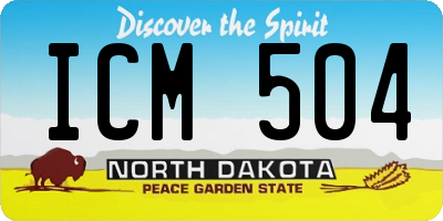 ND license plate ICM504