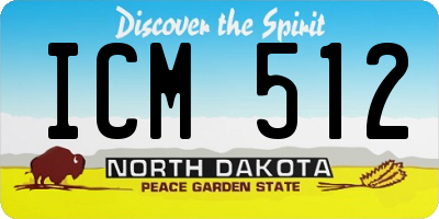 ND license plate ICM512