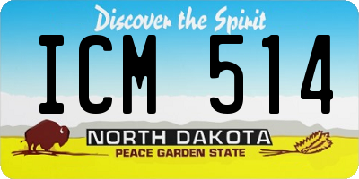 ND license plate ICM514