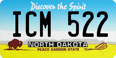 ND license plate ICM522