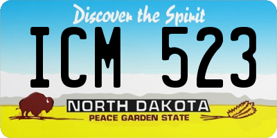ND license plate ICM523