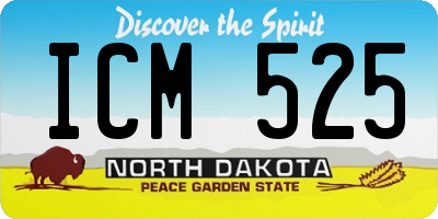 ND license plate ICM525