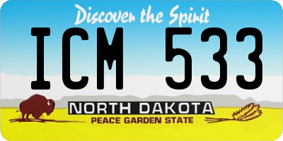 ND license plate ICM533