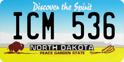 ND license plate ICM536