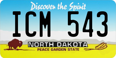 ND license plate ICM543