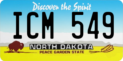 ND license plate ICM549