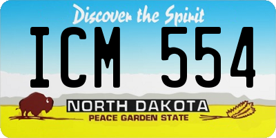 ND license plate ICM554