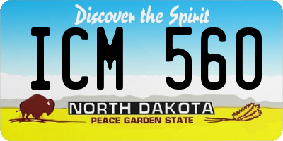 ND license plate ICM560