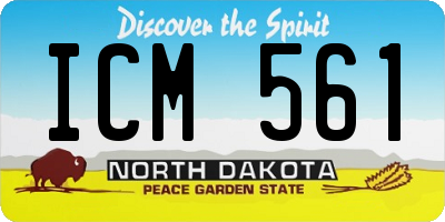 ND license plate ICM561
