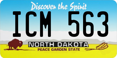 ND license plate ICM563