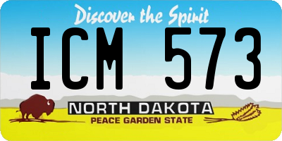 ND license plate ICM573