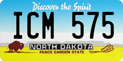 ND license plate ICM575
