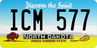 ND license plate ICM577